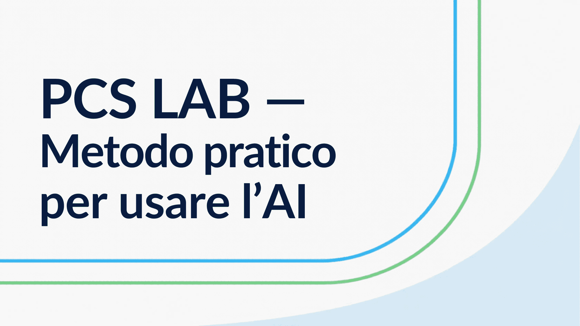 Copertina del quaderno visivo PCS LAB realizzato in Canva