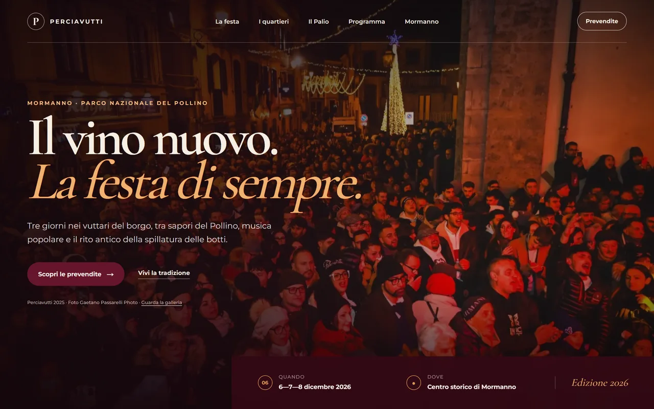 Anteprima del sito Perciavutti — Sito evento