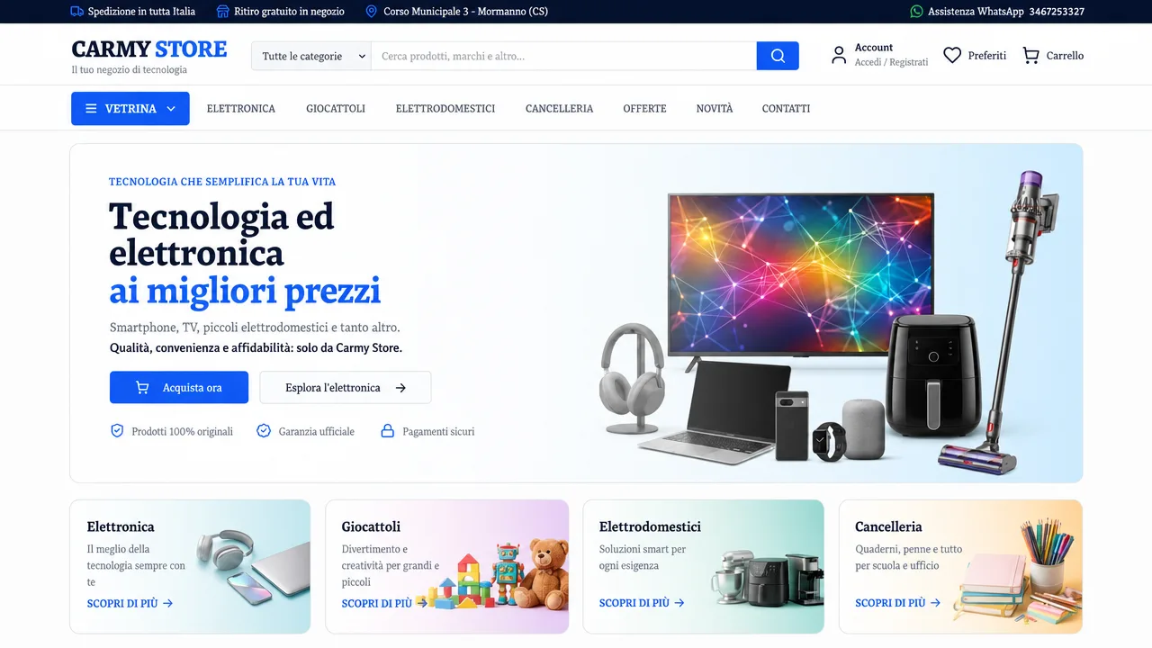 Anteprima del sito Carmy Store — E-commerce